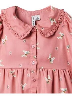 Janie and jack dog tiered dress soft dog coral size 10